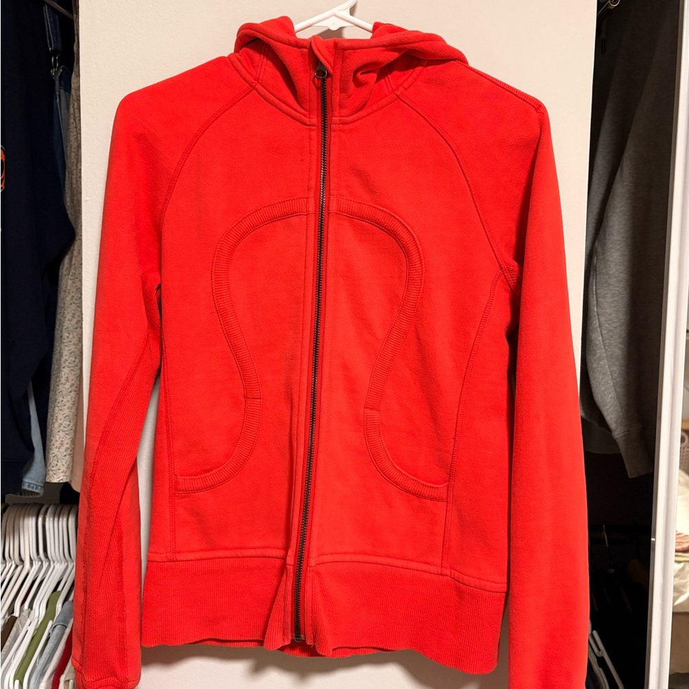 lululemon athletica Red Full-Zip Hoodie Jacket